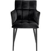 Notio Living Marcia-Eetkamerstoel - Set van 2 - Zwart Fluweel