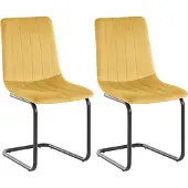 DOMUS Marcela-Eetkamerstoel - Mosterd - Set van 2