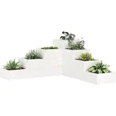 vidaXL Plantenbak 4-laags 80,5x79x36 cm massief grenenhout wit