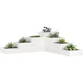 vidaXL Plantenbak 4-laags 106x104,5x36 cm massief grenenhout wit