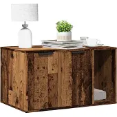 vidaXL Kattenbakkast 80x50x45 cm bewerkt hout oud houtkleurig
