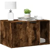 vidaXL Kattenbakkast 80x50x45 cm bewerkt hout gerookt eikenkleurig