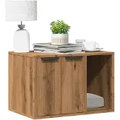 vidaXL Kattenbakkast 60x40x40 cm bewerkt hout artisanaal eikenkleurig