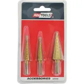 AWTOOLS - Boren Set - HSS-TIN Trapboren - 3 Stuks