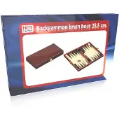HOT Games Backgammon kist - Bruin hout - 28.5 x 15.5 cm
