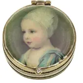 MEA Doosje Meisje met mutsje Ø4x1,5cm