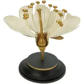 MEA Botanische bloem wit/goudkleur 18x15x16,5cm