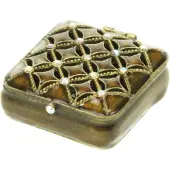 MEA Doosje strass bruin 4,5x4,5cm