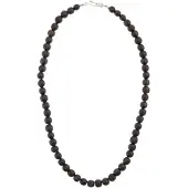 Behave – Ketting met houten kralen – 1.1 cm – 62 cm – Donkerbruin