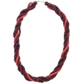 Behave – Kokos ketting – 55 cm – Roodtinten en bordeaux