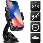 Akashi Ondersteuning Autolader Qi Smartphone standaard Windscherm/Air Vent