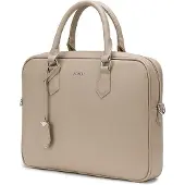 Puccini Dames Laptoptas Aktetas Beige 15'' met Afneembare Band