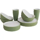 Outwell - Gala Geschirrr-Set 4 Personen - Bestekset olijfgroen