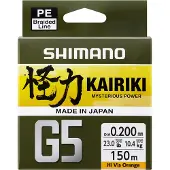 Shimano Kairiki G5 PE Braid | 150m 0.15 Mm Hi-vis Orange
