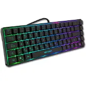 Deep Gaming mini TM065, Kabel, USB, Mechanische toetsenbord, QWERTY-indeling, RGB-LED-verlichting, Zwart