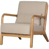 Woood Mark Fauteuil - Stof - Naturel - 75x67x82