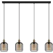 Eglo Chisle Hanglamp - E27 - 130 cm - Zwart/Gebronsd/Amber