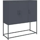 vidaXL Hoge kast 100,5x39x107 cm staal antracietkleurig