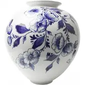 HEINEN - Delfts Blauw - Bolvaas bloemen 20cm - vaas keramiek - cadeau vrouw populair