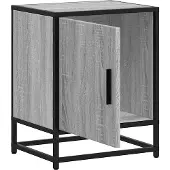 vidaXL Nachtkastje 40x31x50 cm bewerkt hout&metaal grijs sonoma eiken