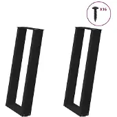 vidaXL Console tafelpoten 2 st U-vormig 38x(72-73) cm staal zwart