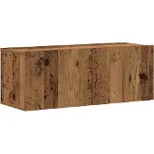 vidaXL Tv-wandkasten 4 st bewerkt hout oud houtkleurig