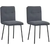 vidaXL Eetkamerstoelen 2 st fluweel donkergrijs