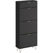 Vicco Helge Schoenenkast – 60 x 145 cm 3 compartimenten Zwart