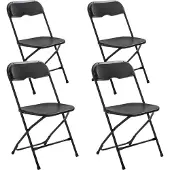 Oviala - Set van 4 zwarte inklapbare ontvangststoelen - REKKEM