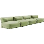Oviala - Cactusgroen 4-zits modulair tuinmeubel - Mixi