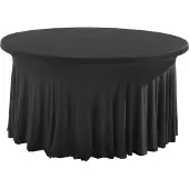 Oviala - Tafelkleed voor ronde tafel van 180 cm elastisch zwart