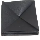 Oi zwart leren vierkant Kleingeldbeursje/ uitvouwbare Wiener schachtel / compact vierkant vouwbakje voor muntgeld / zwart leer / 376