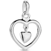 The Jewelry Collection Zilver Gerhodineerde Hanger hart 1334112