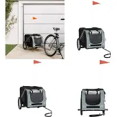 vidaXL Hondenfietstrailer oxford stof en ijzer grijs en zwart