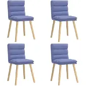 vidaXL Eetkamerstoelen 4 st stof jeansblauw