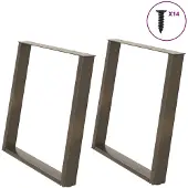 vidaXL Eettafelpoten 2 st U-vormig 100x(72-73) cm staal naturel