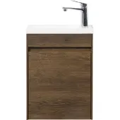 Guido Gusto Fonteinmeubel Antonio 40cm walnoot met mat zwarte wastafel