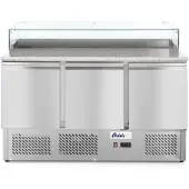 Hendi Pizzawerkbank 3 Deurs, Opzetkoelvitrine, 8x GN 1/6, 1360x700x(H)1120mm Hendi