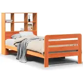 vidaXL Bedframe zonder matras massief grenenhout wasbruin 150x200 cm