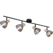 Globo Lighting 4-lichts plafondlamp Jay zwart met goud