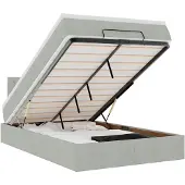 vidaXL Ottoman bed met matras 120x200 cm fluweel lichtgrijs