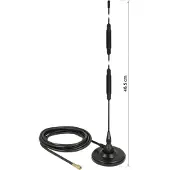 DeLOCK GSM Antenna SMA plug 7 dBi fixed omnidirectional with magnetic base and connection cable RG-58 3 m outdoor black