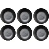 Studio Tavola Dinerborden Black Tie - Set van 6 - Dinner Plate - Aardewerk - Zwart - Vaatwasserbestendig - Ø 27 cm