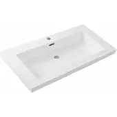 Bally Vision Cubic Wastafel Kunstmarmer 80x46cm Met 1 KraangatWit