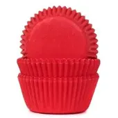 House of Marie Mini Cupcake Vormpjes - Red Velvet Rood - pk/60 - Baking Cups voor Muffins en Cupcakes