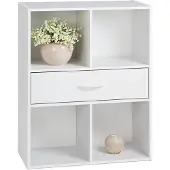 CALICOSY Opbergplank met 4 compartimenten en een lade