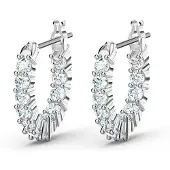 Swarovski Oorbellen 'Matrix' zilver / transparant