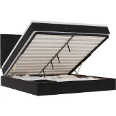 vidaXL Ottoman bed met matrassen 160x200cm fluweel zwart
