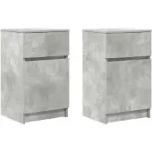 vidaXL Nachtkastjes 2 st 39x35x65 cm bewerkt hout betongrijs