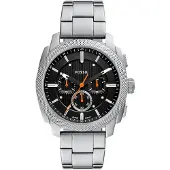 Fossil Analoog horloge 'Machine' zwart / zilver